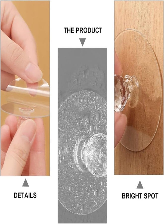 Cloudzy Diamond Shaped Pulls Handles Crystal Strong Sticker Sticky Heavy Duty Wall Hooks for Clear Cabinet Drawer Knobs Wardrobe, Kitchen, Bathroom [ Pack of 10 ] - Image 5